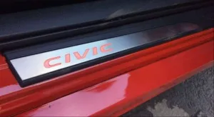 Honda Civic Uyumlu Fc5-Fk7 2016-2020 Işıklı Kapı Eşiği Kırmızı thumb 2