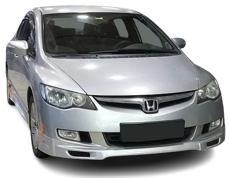 Honda Civic Uyumlu Fd6 (2006-2009) Makyajsız Kasa İçin Makyajlı Ön Tampon Ek (Plastik)