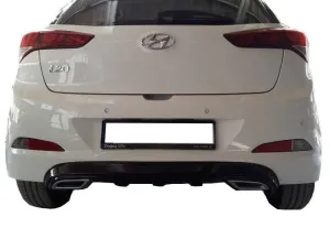 Hyundai İ20 Uyumlu (2014-2018) Egzoz Görünümlü Arka Tampon Eki - Difüzör (Plastik)