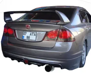 Body Kit Arka Ek uyumlu Honda Civic Fd6 (2006-2011) Mugen Rr Tek Çıkış Arka Tampon Eki - Difüzör (Plastik) modelleri Oto Aksesuar Shop'de. Kaliteli malzeme,