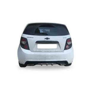 Chevrolet Aveo / Kalos Aveo Hatchback Egzoz Görünümlü Universal Arka Tampon Eki - Difüzör (Plastik)