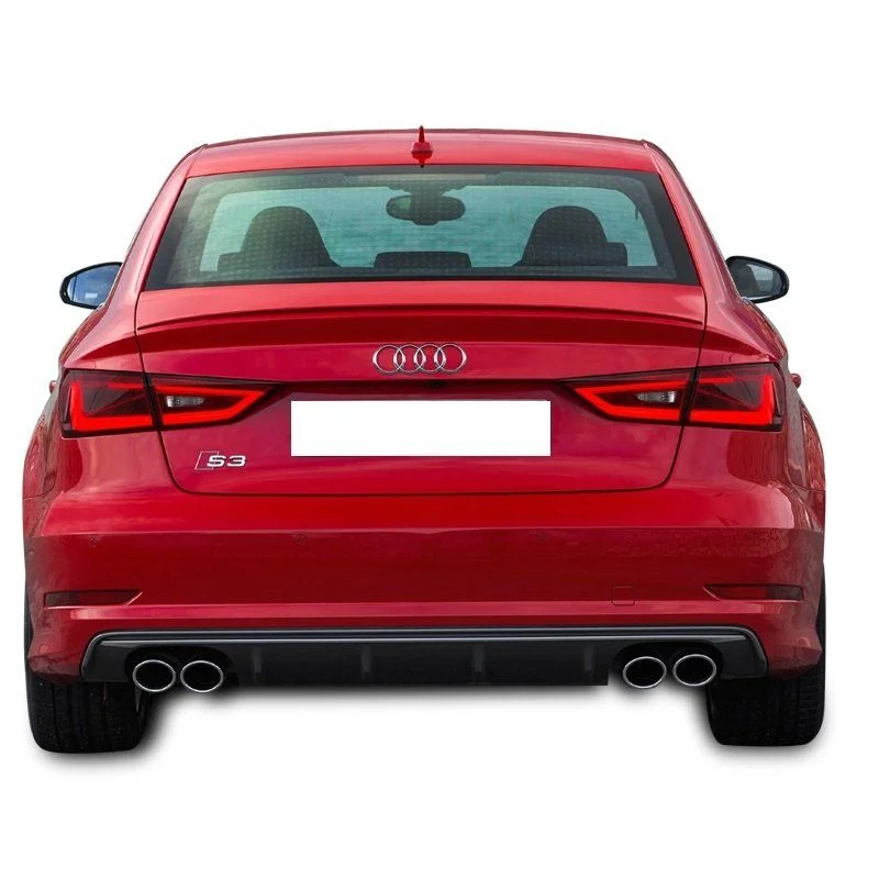 Audi A3 Uyumlu 8V Sedan 2012 - 2016 S3 Arka Tampon Eki - Difüzör (Plastik)