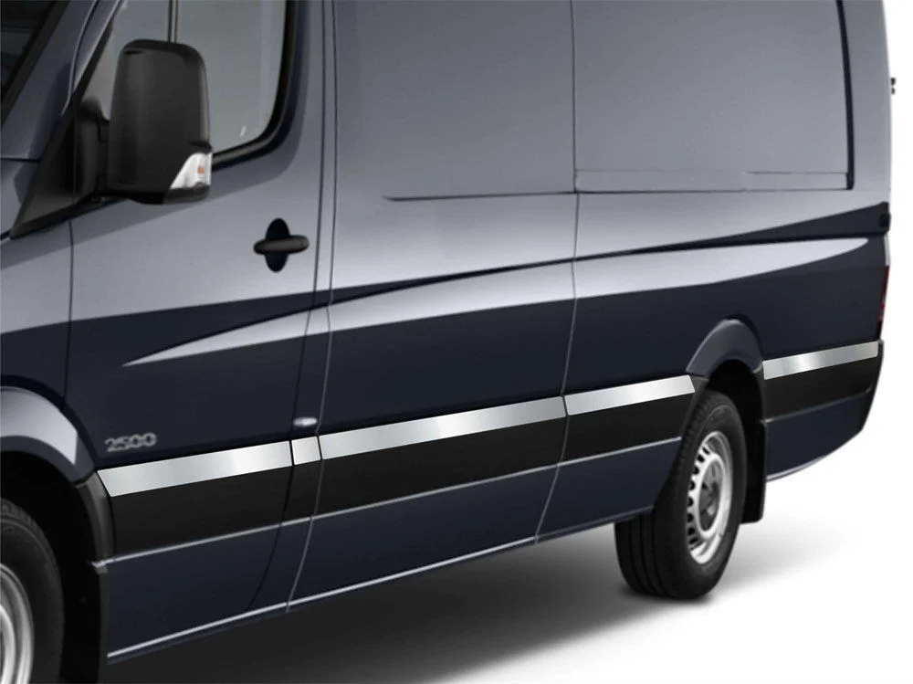 Mercedes Sprinter Uyumlu W906 Ncv3 Yan Kapı Çıtası 10 Parça Krom (K.Ş) 2006 Ve Sonrası