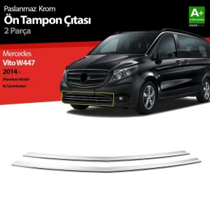 Mercedes-Benz Vito W447 Krom Ön Tampon Çıtası 2 Prç. 2014-2020 Panelvan