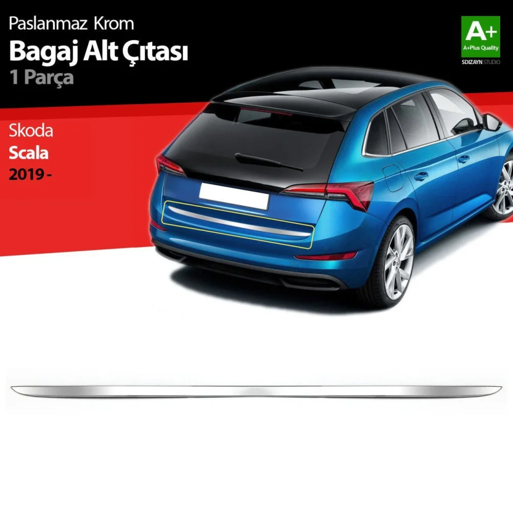 Drs Tuning Skoda Scala Krom Bagaj Alt Çıtası 2019 Üzeri