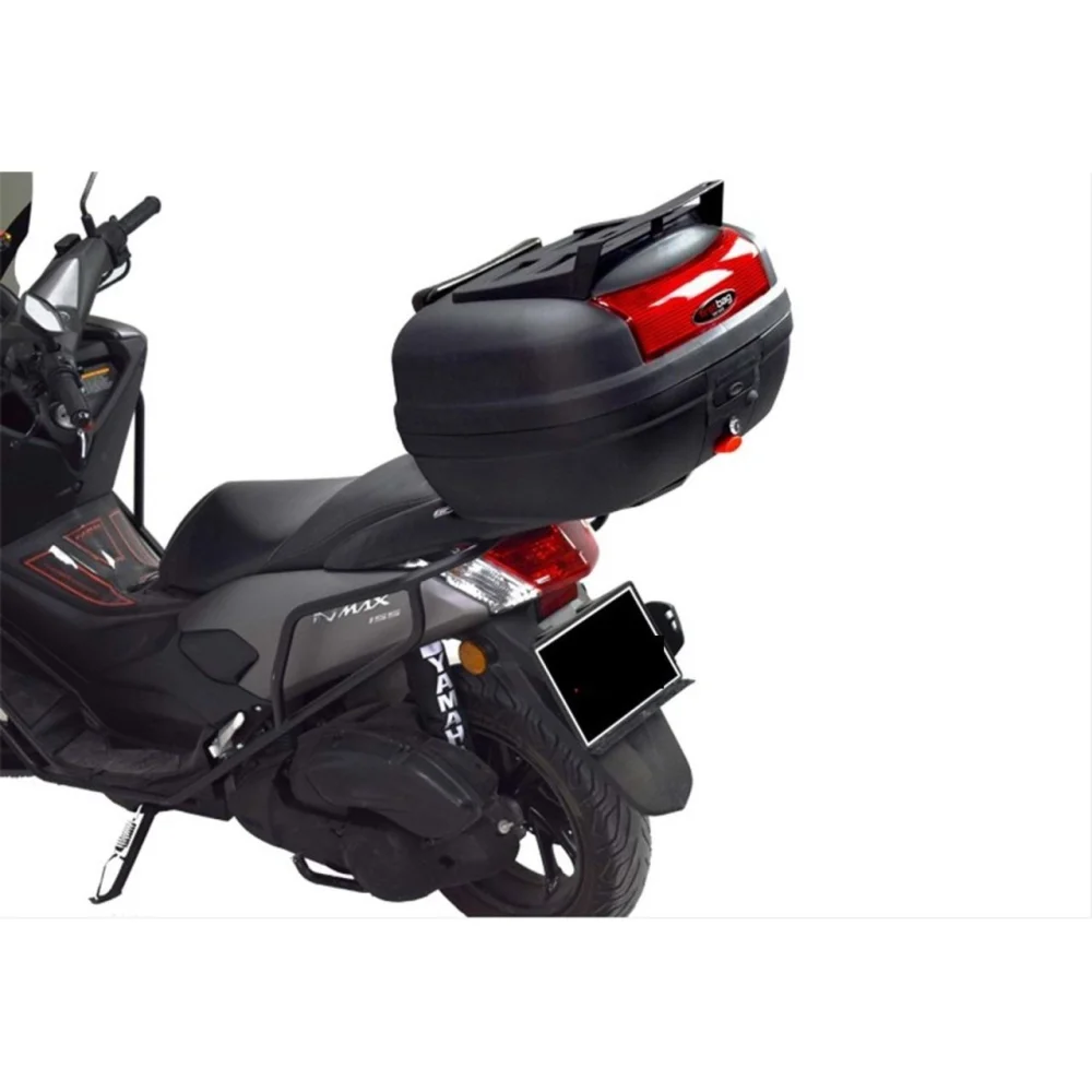 Motosiklet Çantası Uyumlu Bagajlı Firstbag 48 Litre, Siyah Kırmızı Reflektör, Pp