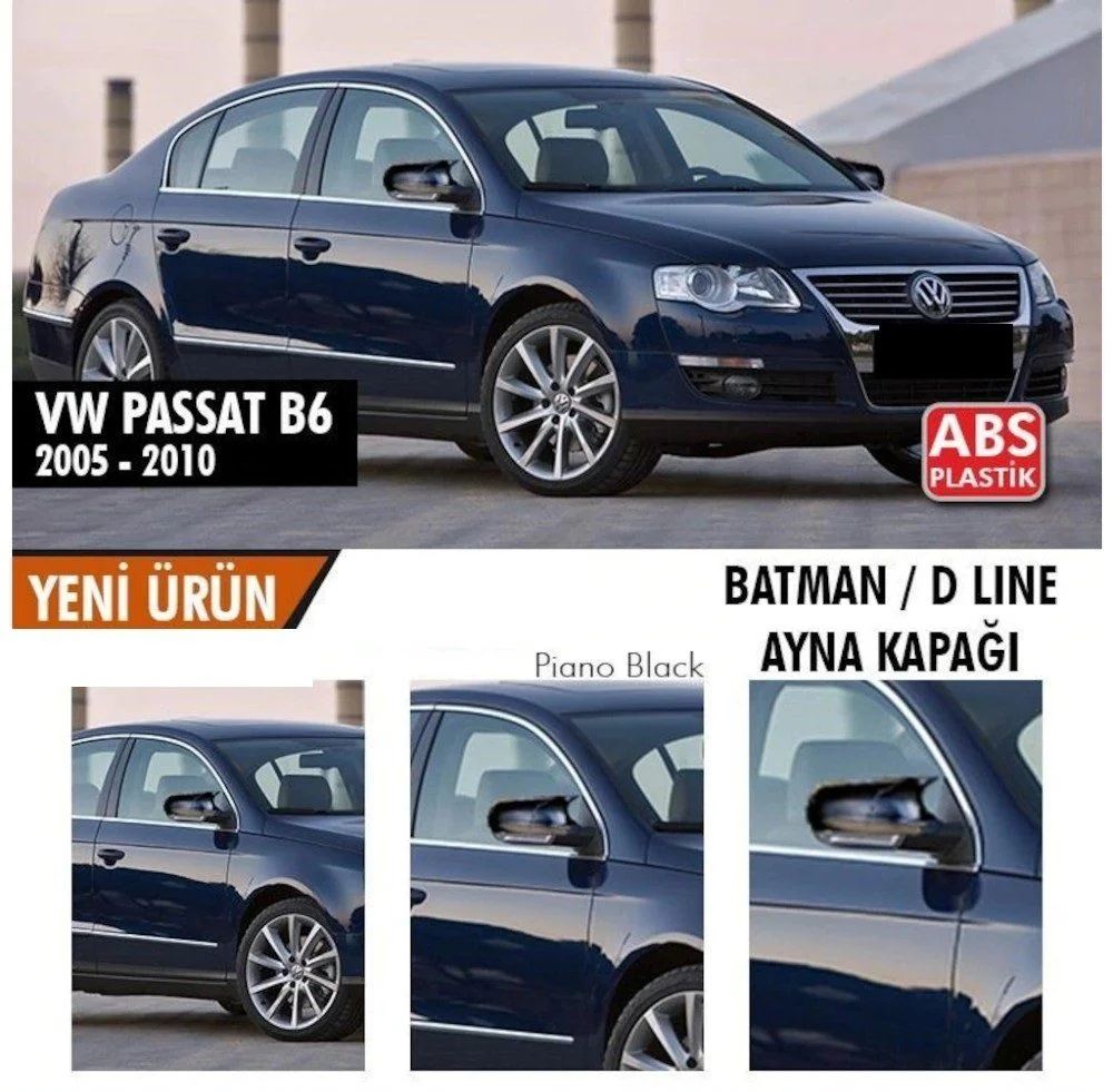 Drs Tuning Passat Uyumlu B6 (2005-2010) Batman Yarasa Ayna Kapağı (Piano Black)
