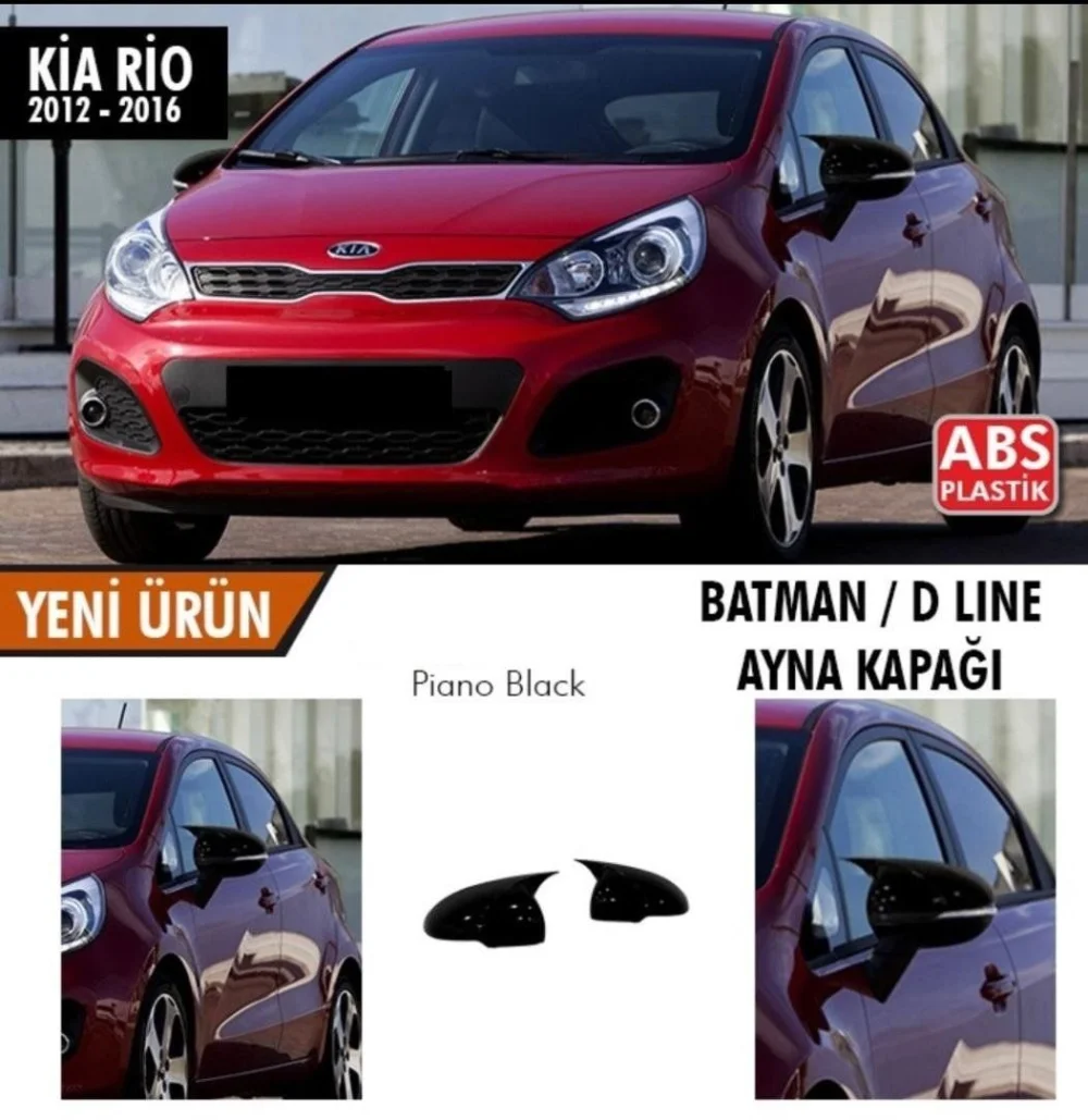 Kia Rio Uyumlu (2012-2016) Batman Yarasa Ayna Kapağı (Parlak Siyah)
