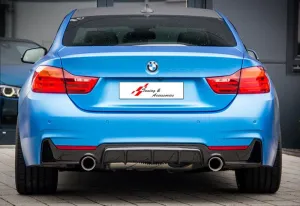 Bmw 4 Serisi 2014-2020 (F32/F33/F36) F32-F33-F36 Uyumlu M Performance Sağ Sol Tek Çıkış Difüzör (Parlak Siyah)