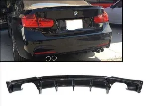 Bmw 3 Serisi 2012-2018 (F30) M Model Sağ Sol Çift Çıkış Difüzör (Parlak Siyah-Taiwan)