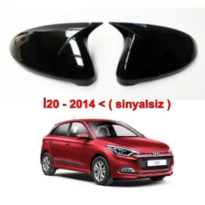 Hyundai İ20 Uyumlu 2014-2018 Sinyalsiz Batman Yarasa Ayna Kapağı (Parlak Siyah)