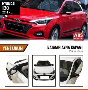 Hyundai İ20 Uyumlu 2014-2018 Sinyalli Batman Yarasa Ayna Kapağı (Parlak Siyah)