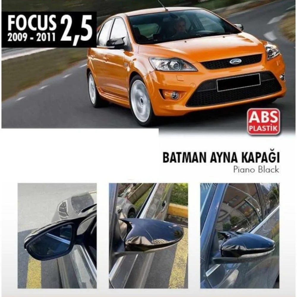 Focus Uyumlu 45414 (2009-2011) Hatchback Batman Yarasa Ayna Kapağı (Parlak Siyah)