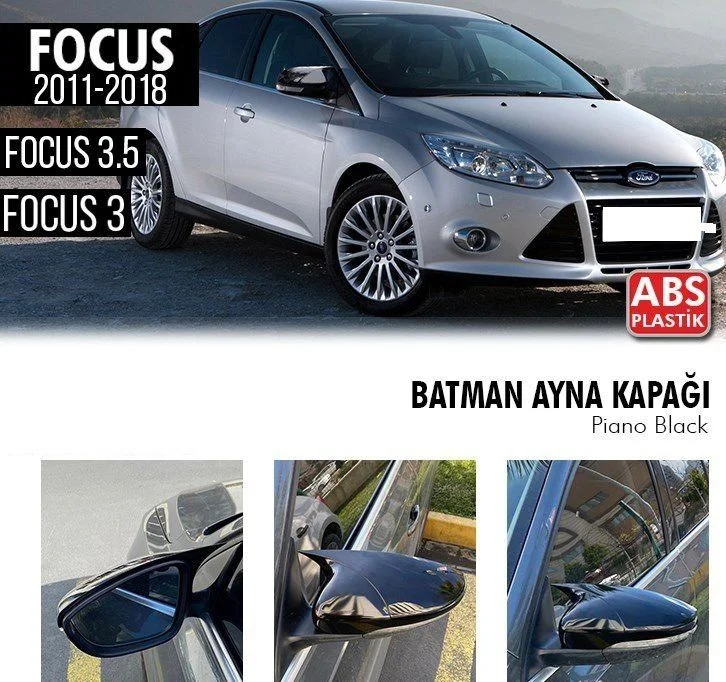 Focus Uyumlu 3-3,5 (2011-2018) Sedan Batman Ayna Kapağı (Parlak Siyah)