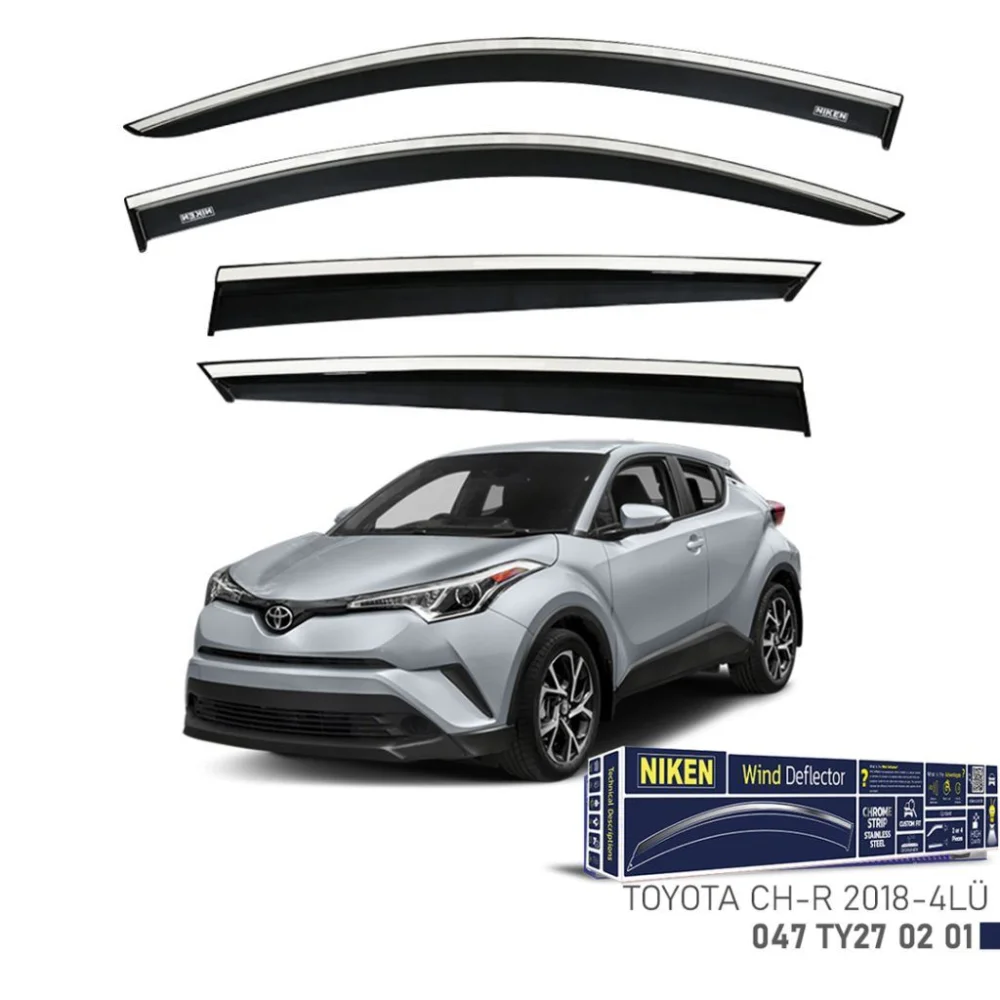 Toyota Uyumlu C-Hr 2018 - Kromlu Cam Rüzgarlığı 4'Lü