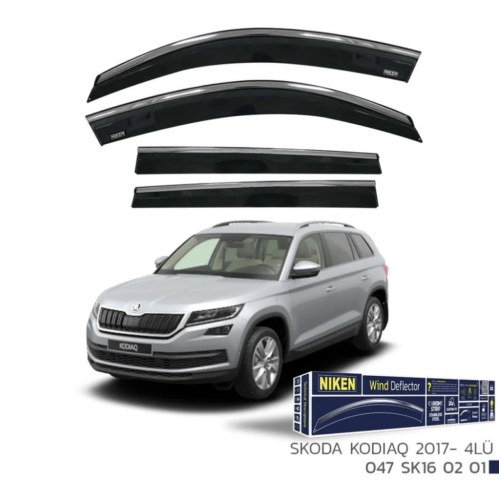 Skoda Kodiaq Uyumlu Kromlu Cam Rüzgarlığı 2017 Sonrası 4'Lü