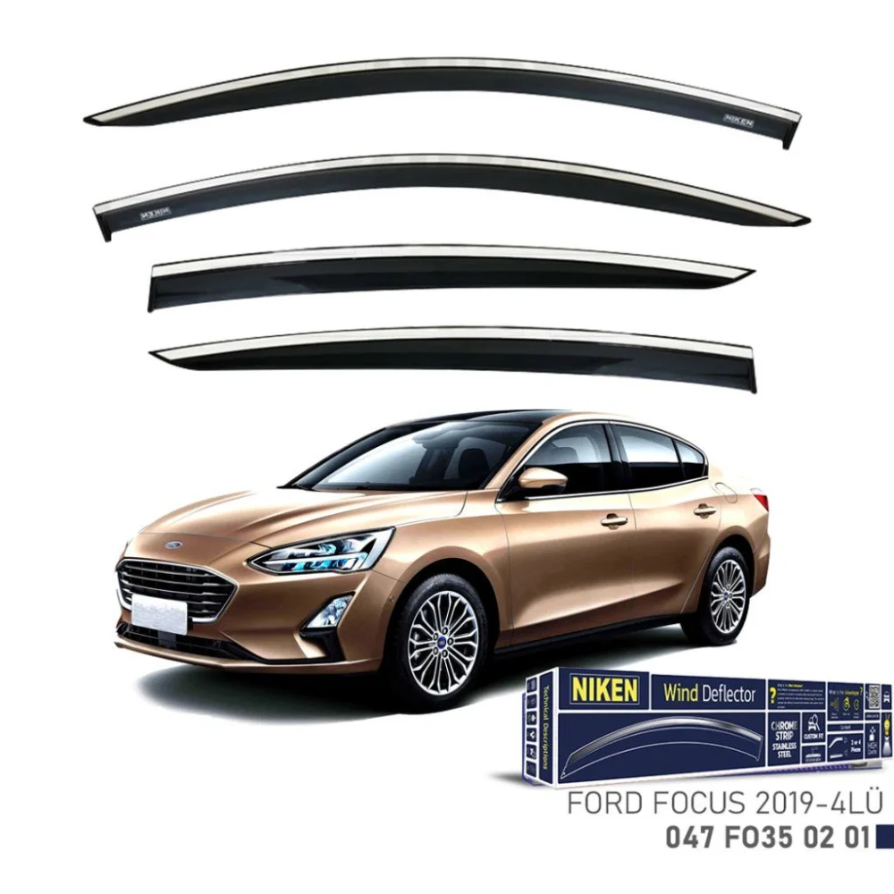 Niken Ford Uyumlu Focus 2019 Sonrası Araza Özel Kromlu Cam Rüzgarlığı