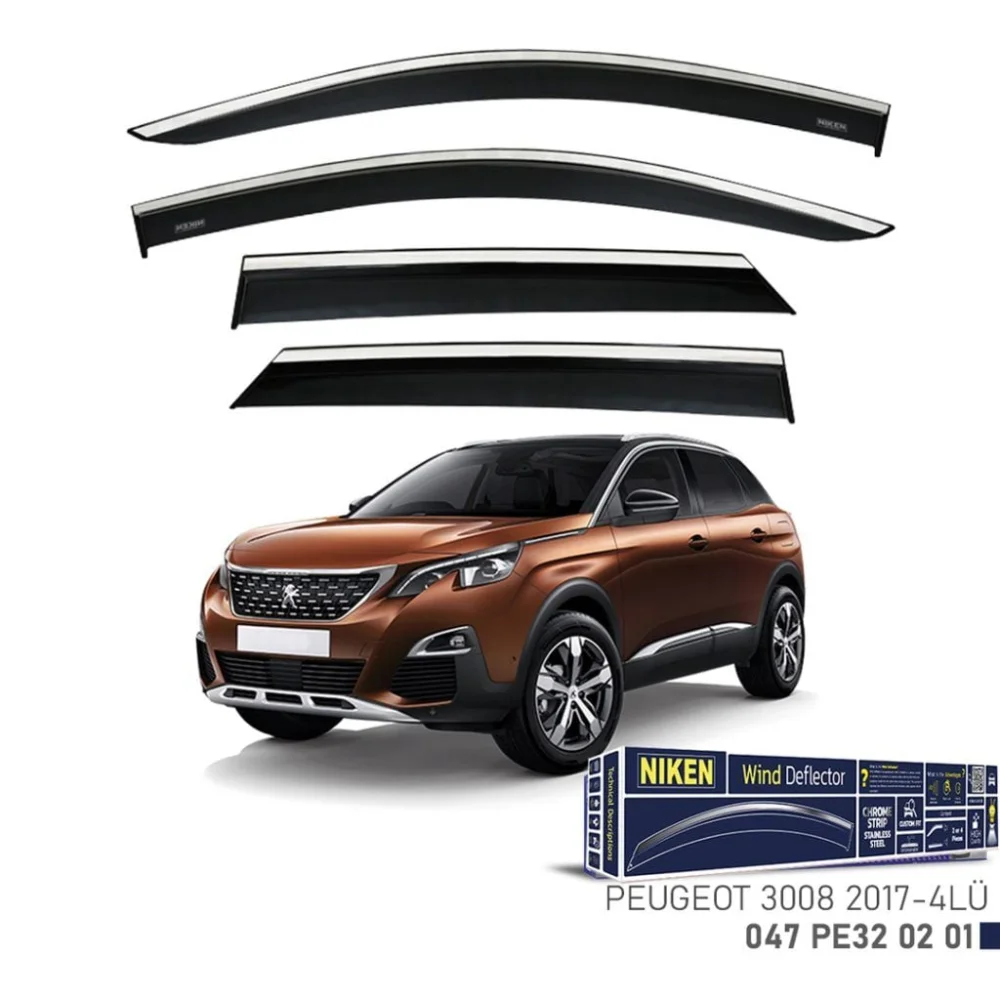 Drs Tuning Peugeot Uyumlu 3008 -2017 Kromlu Cam Rüzgarlığı