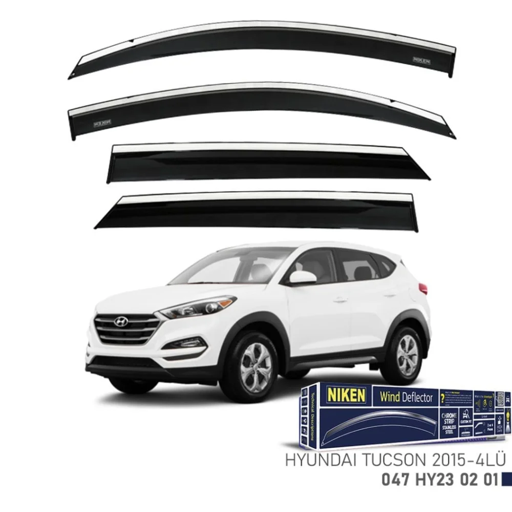 Hyundai Uyumlu Tucson 2015 Sonrası Kromlu Cam Rüzgarlığı 4'Lü