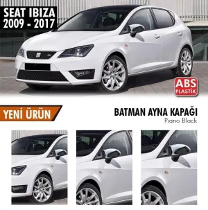 Seat İbiza Uyumlu (2009-2017) Batman Yarasa Ayna Kapağı (Piano Black)