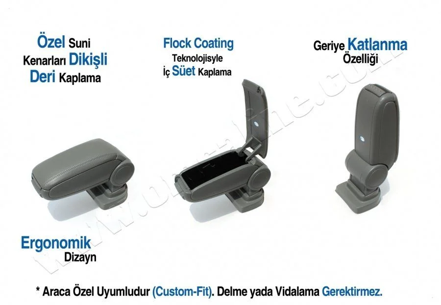 Citroen Nemo Uyumlu Gri Kol Dayama - Kolçak 2007 Ve Sonrası Gri