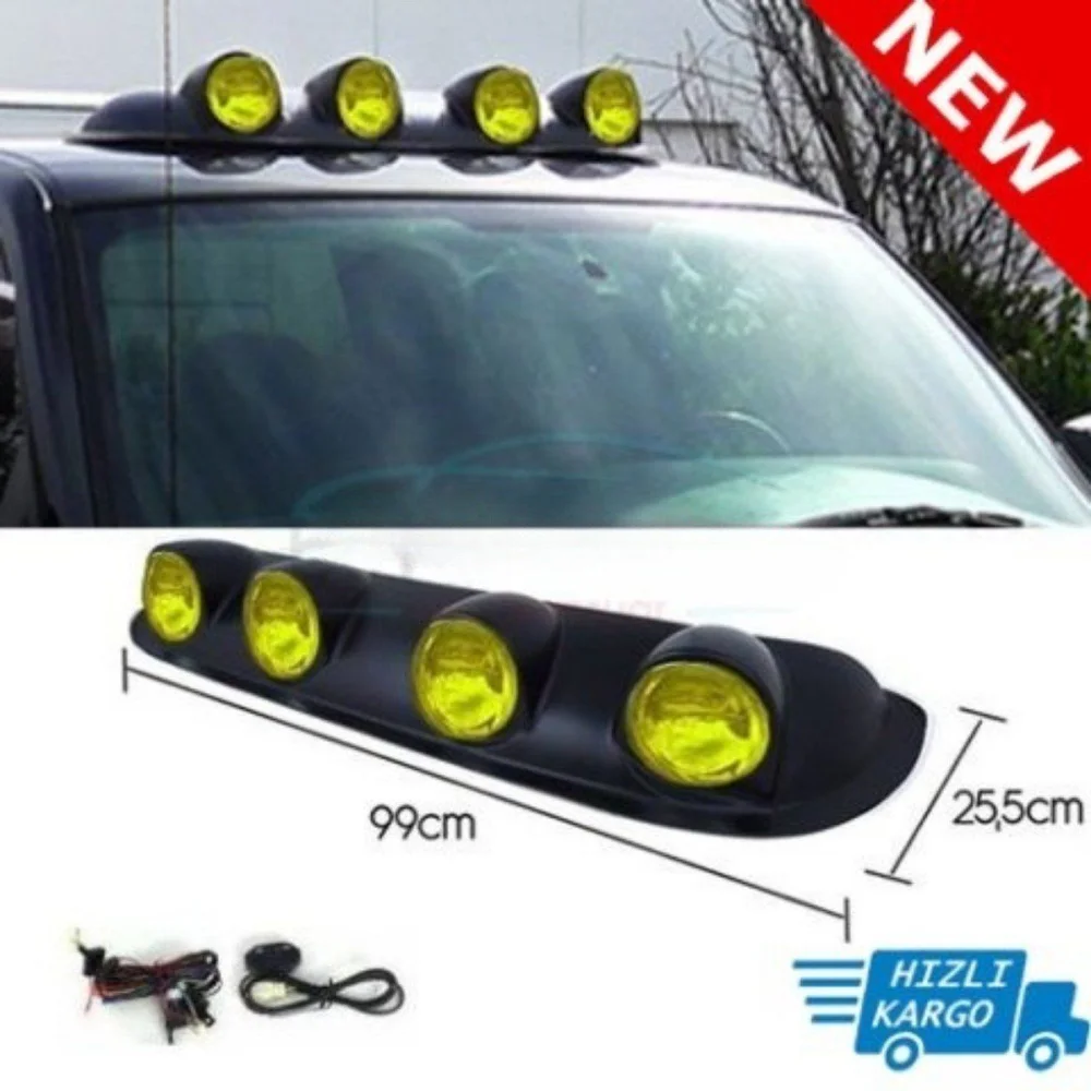 Off Road Uyumlu Sis Farı Tavan Sis Lambası 4 Lü Sarı