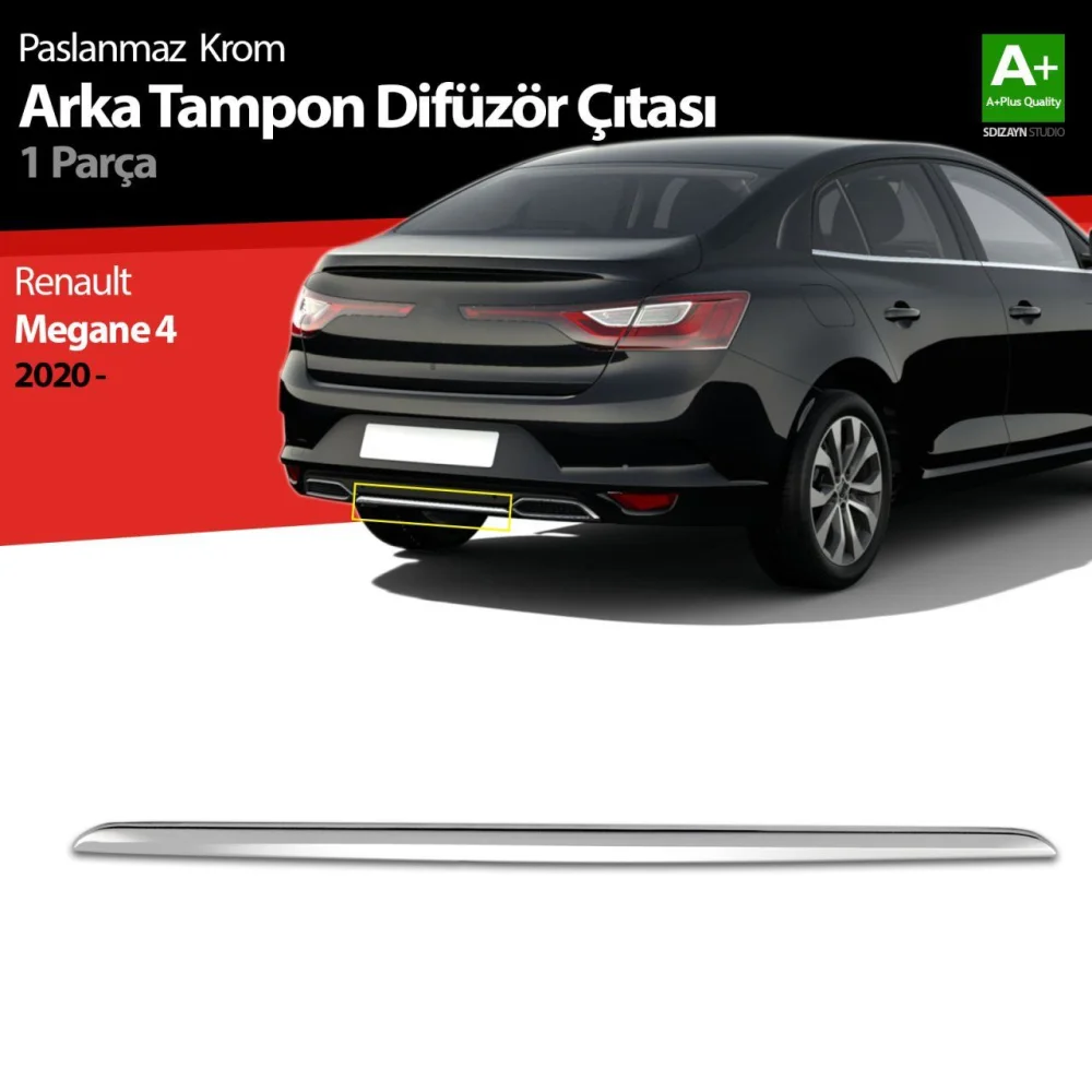 Drs Tuning Renault Megane 4 Krom Arka Tampon Difüzör Çıtası 2020 Üzeri