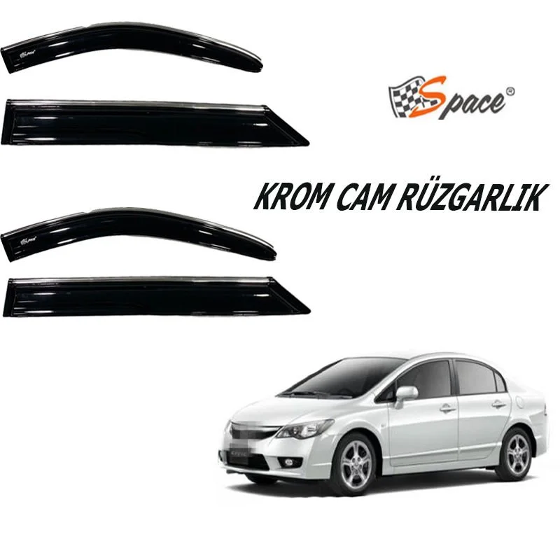 Krom Cam Rüzgarlığı Honda Civic 2006-2011/ Caru410