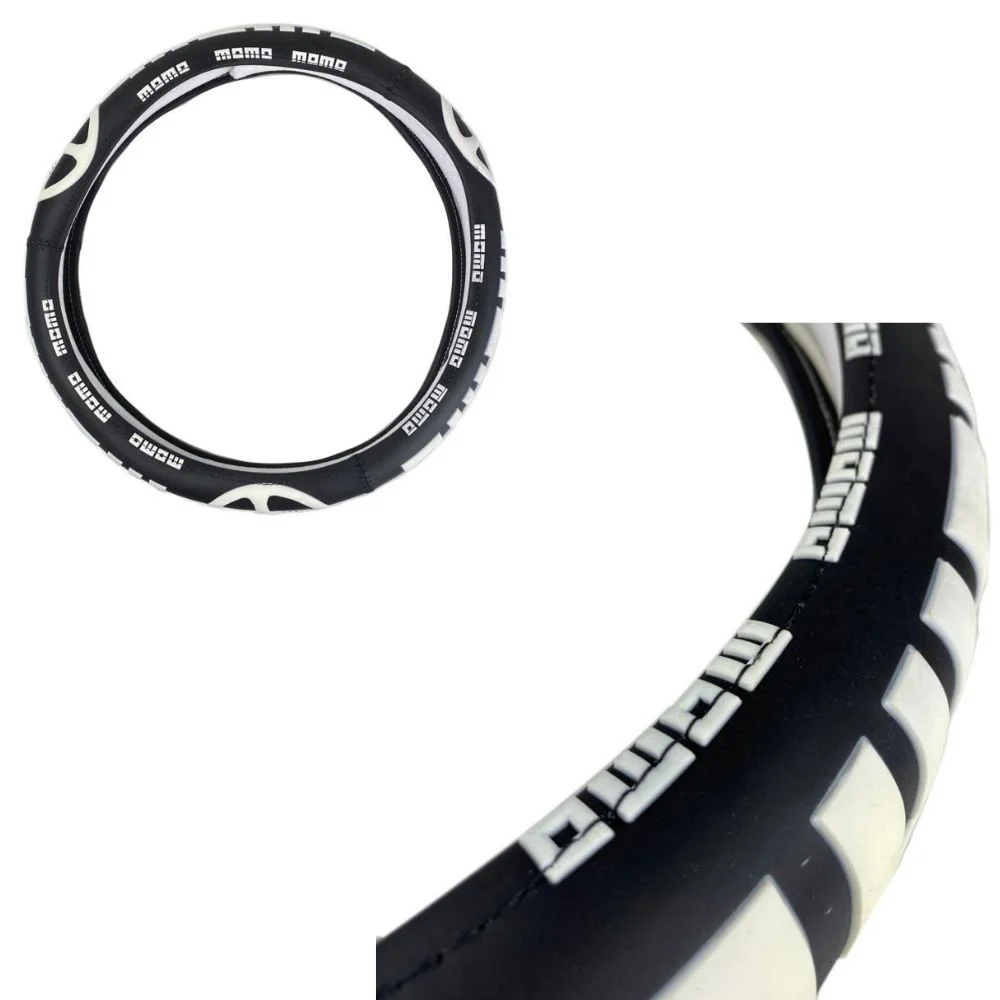 Drs Tuning Direksiyon Kılıfı 38 Cm Momo Dizayn SiyahBeyaz Dıkı362-Sb