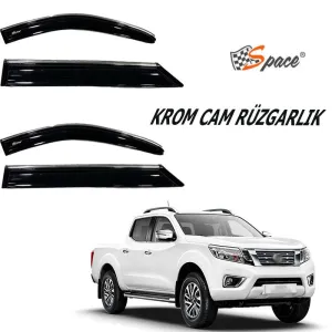 Krom Cam Rüzgarlığı Nissan Navara Pickup 2017-2021 / Caru404 thumb 1