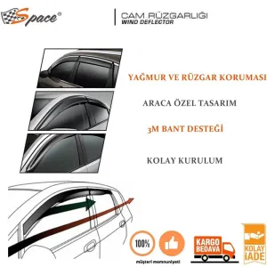 Space Cam Rüzgarlığı 9 mm Hyundaı/Elantra 2012 / CARU126 - Görsel 2