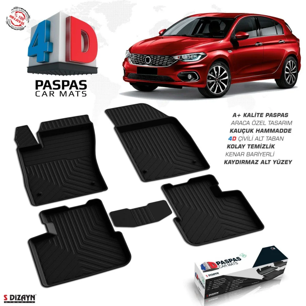 Fiat Egea Uyumlu Hatchback 4D Havuzlu Paspas 2015 Üzeri A+ Kalite