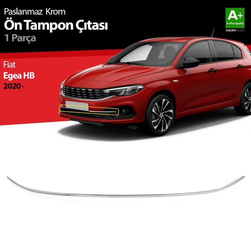 Fiat Egea Uyumlu Hatchback Krom Ön Tampon Çıtası 2020 Üzeri