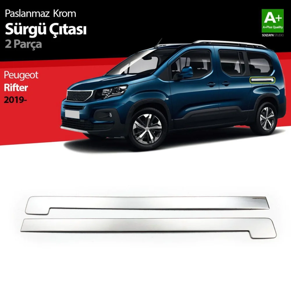 Drs Tuning Peugeot Rifter Krom Sürgülü Kapı Çıtası 2019 Üzeri