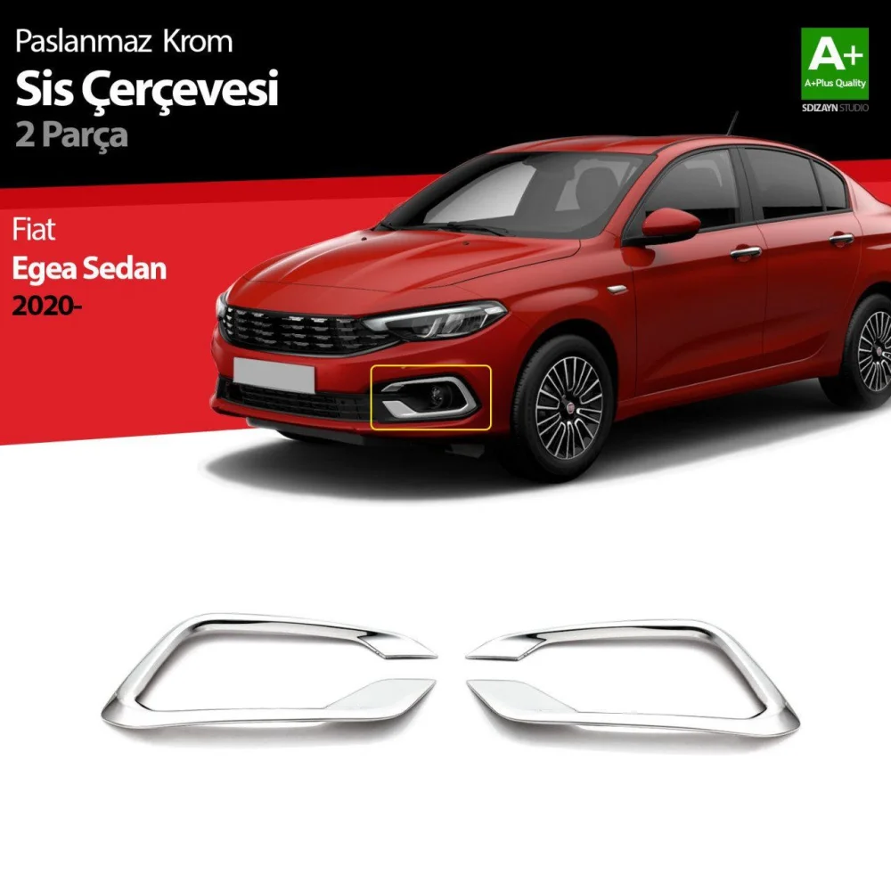 Fiat Egea Uyumlu Sedan Krom Sis Çerçevesi 2 Parça. 2020 Üzeri