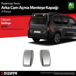 S-Dizayn Citroen Berlingo Krom Arka Cam Açma Menteşe Kapağı 2 Prç 2019 ÜzeriAraca &Ouml;zel Krom Aksesuar&Uuml;r&uuml;n &Ouml;zellikleri:Krom &uuml;r&uuml;nler 