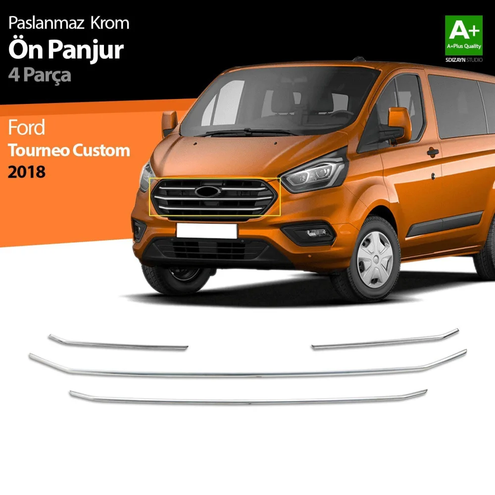 Drs Tuning Ford Tourneo Custom Krom Ön Panjur 4 Prç 2018-2023