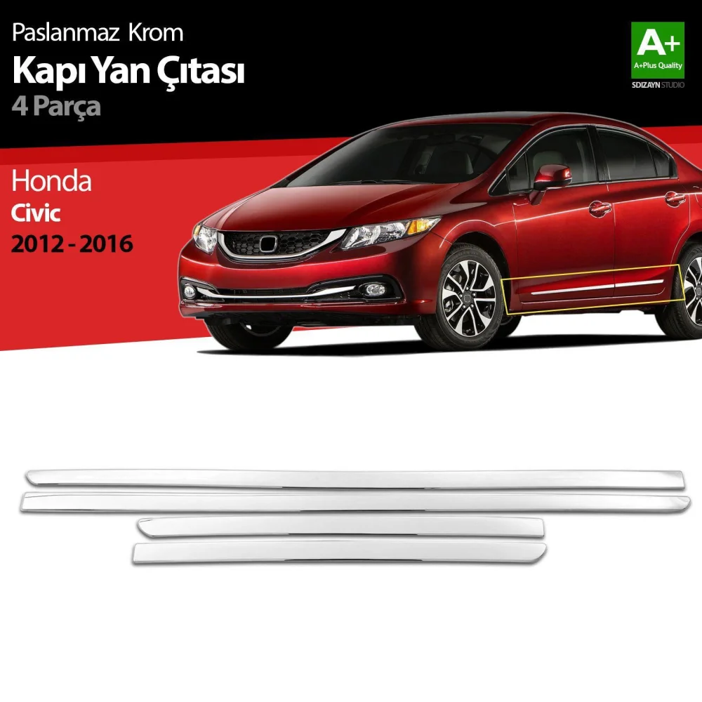 Drs Tuning Honda Civic Krom Kapı Yan Çıtası 2012-2016