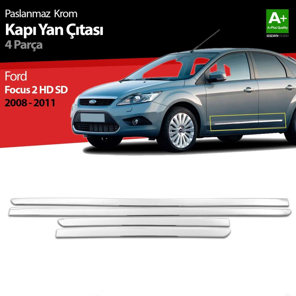 Drs Tuning Ford Focus 2 HB SD Krom Kapı Yan Çıtası 2008-2011