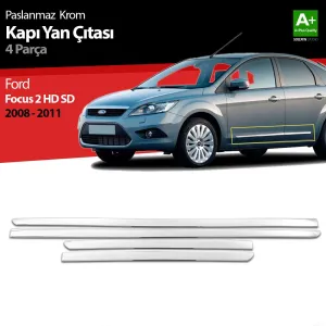 Ford Focus Uyumlu 2 Hatchback Sedan Krom Kapı Yan Çıtası 2008-2011