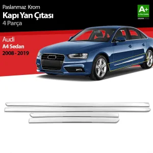 S-Dizayn Audi A4 SD Krom Kapı Yan Çıtası 2008-2019Not: Kapı &Ccedil;ıtası bulunmayan ara&ccedil;larda, yan kapı b&ouml;l&uuml;mlerine aracın kaportasına monte e