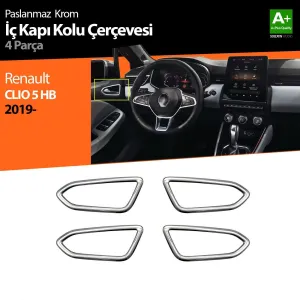 S-Dizayn Renault Clio 5 Krom İç Kapı Kolu Çerçevesi 4 Prç. 2019 ÜzeriAraca &Ouml;zel Krom Aksesuar&Uuml;r&uuml;n &Ouml;zellikleri:Krom &uuml;r&uuml;nler ara&cce