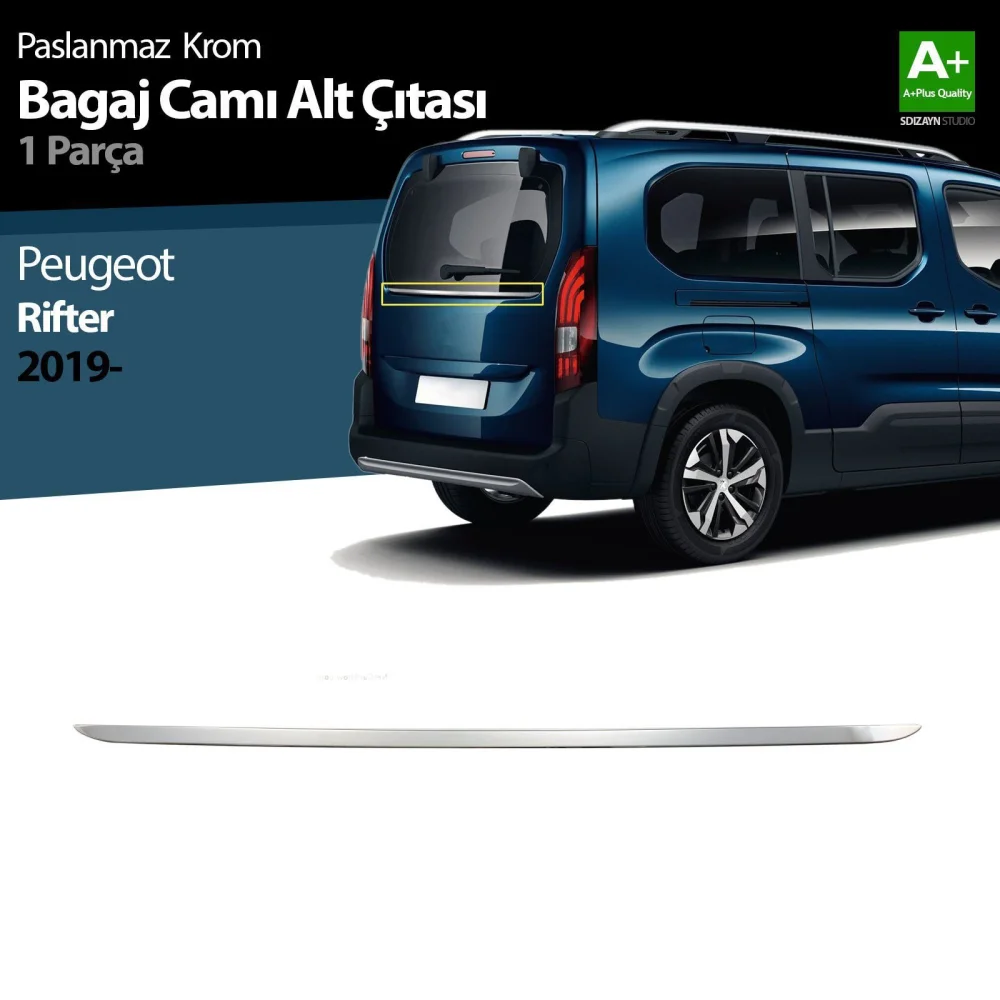 Drs Tuning Peugeot Rifter Krom Bagaj Camı Alt Çıtası 2019 Üzeri