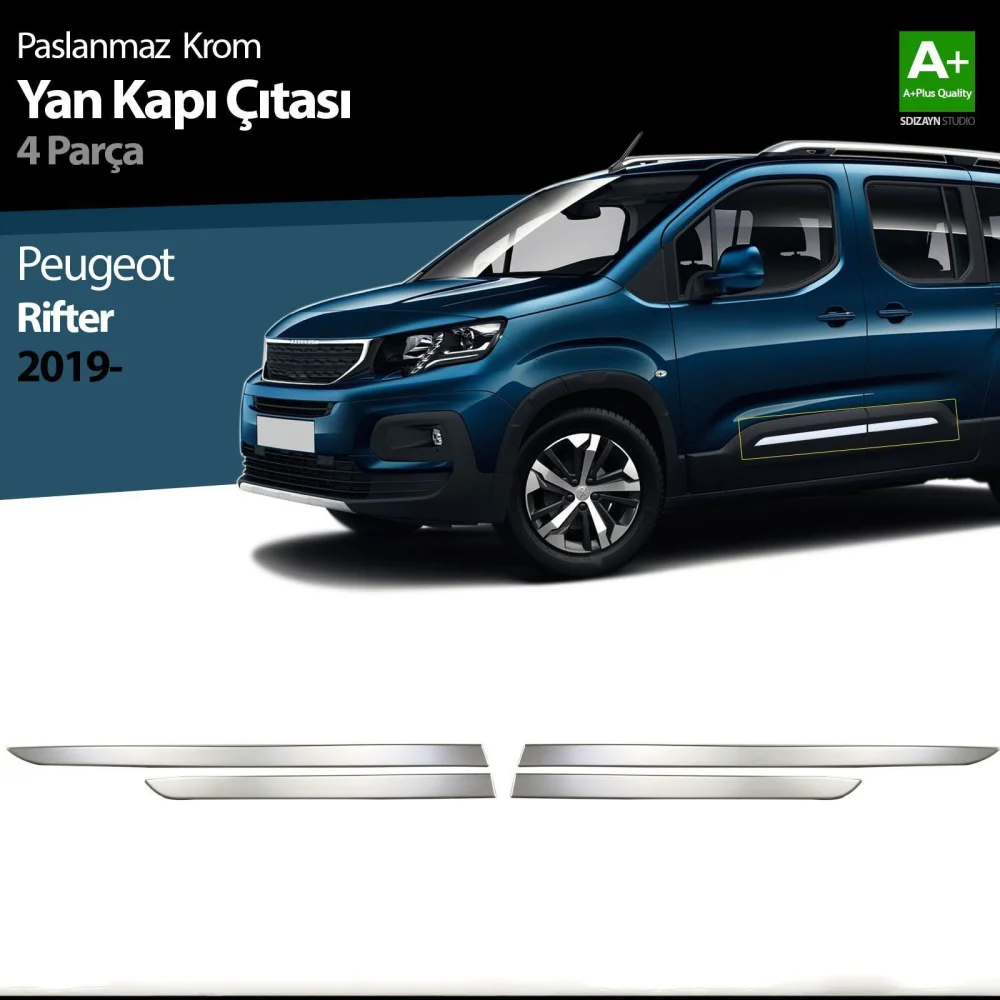 Drs Tuning Peugeot Rifter Krom Yan Kapı Çıtası 4 Prç. 2019-2023