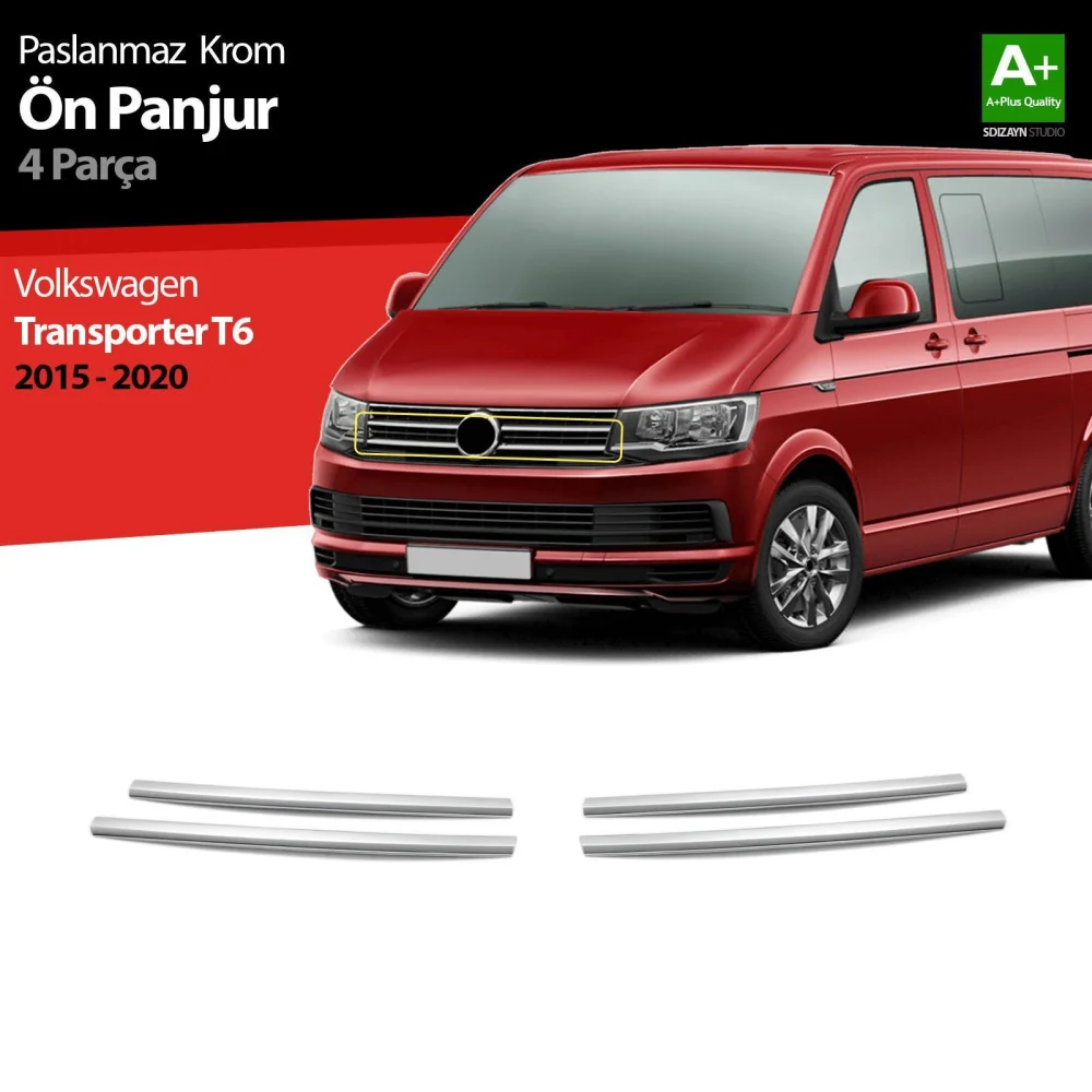 Drs Tuning VW T6 Transporter Krom Ön Panjur 4 Prç. 2015-2020