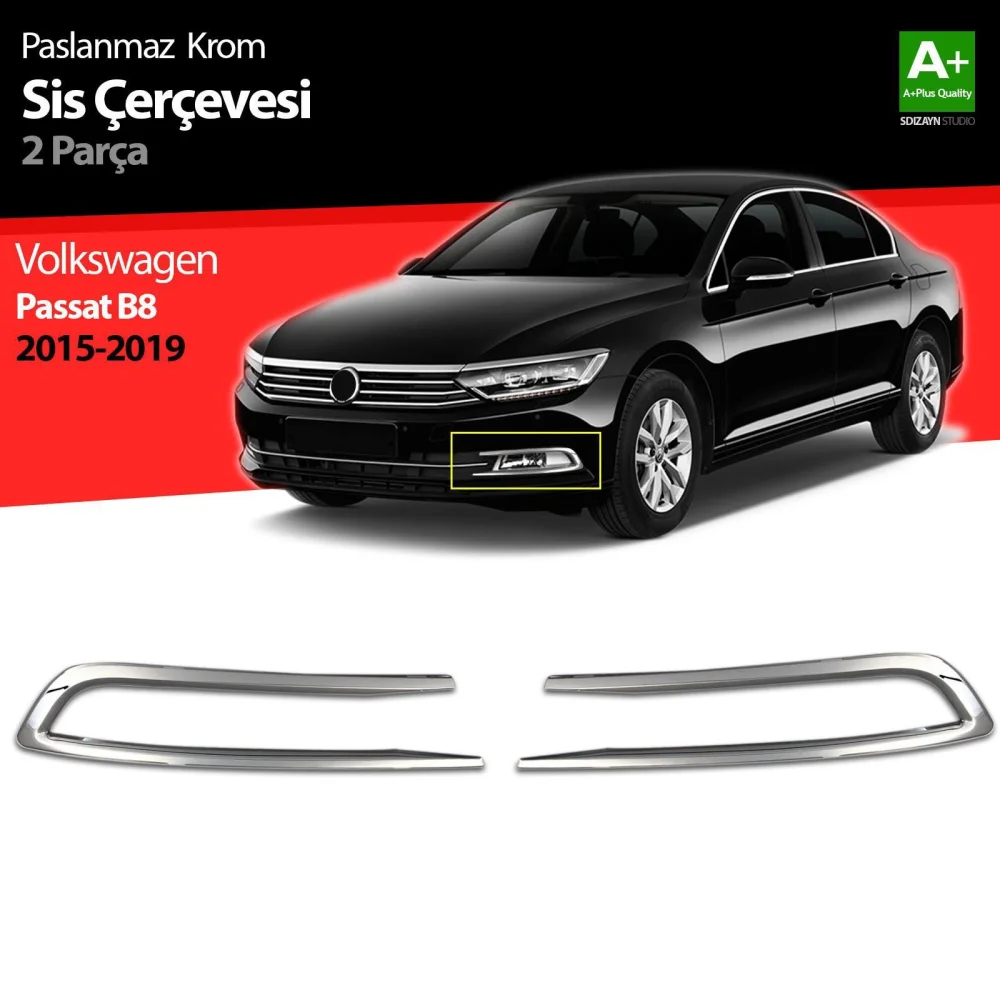 Drs Tuning VW Passat B8 Krom Sis Farı Çerçevesi 2 Parça 2015-2019