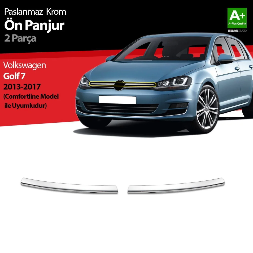 Drs Tuning VW Golf 7 Krom Ön Panjur 2 Prç. Comfortline 2013-2017