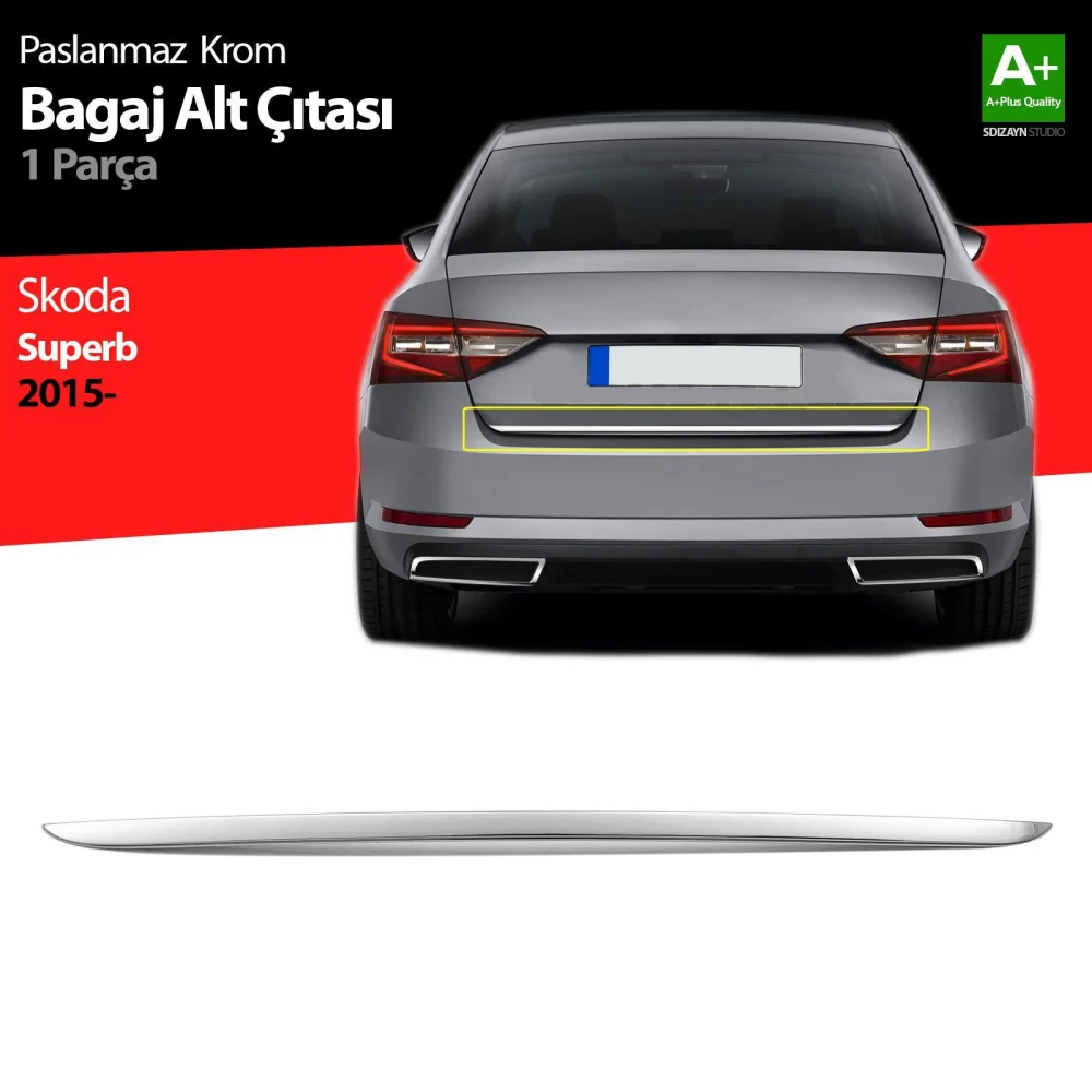 Drs Tuning Skoda Superb Krom Bagaj Alt Çıtası 2015-2023