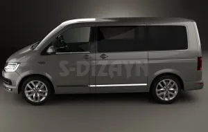 Drs Tuning Vw T6 Transporter Krom Cam Çıtası 2 Prç. 2015-2019