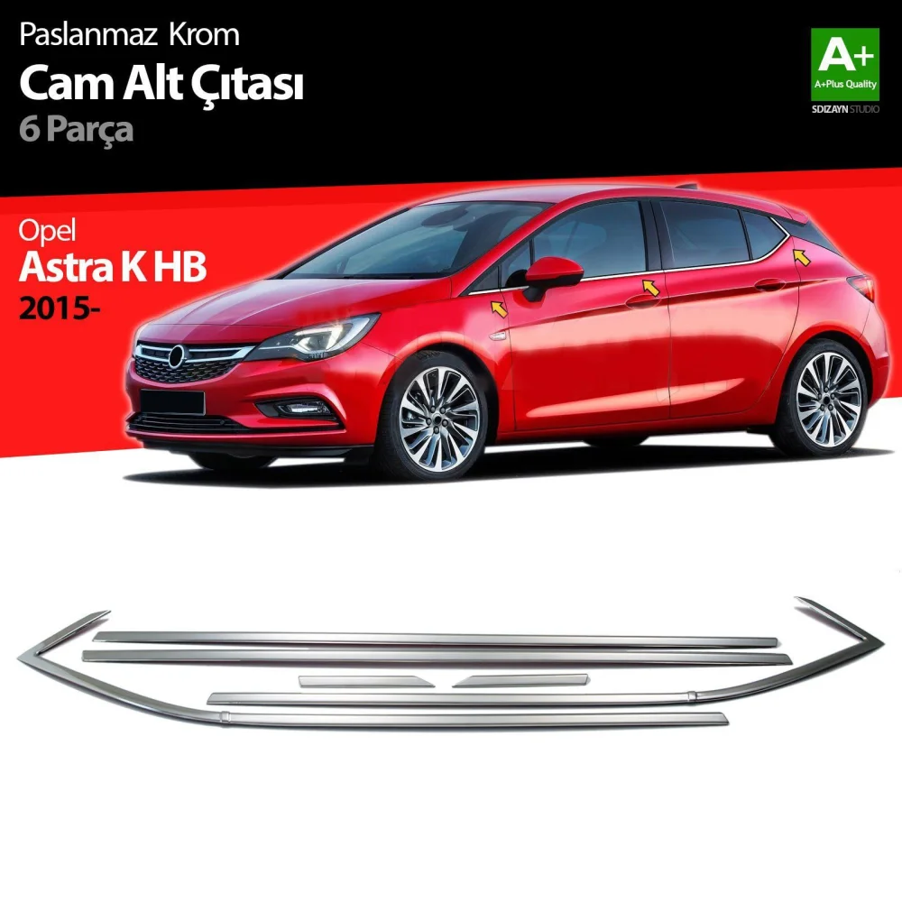Drs Tuning Opel Astra K HB Krom Cam Çıtası 6 Prç. 2015-2022